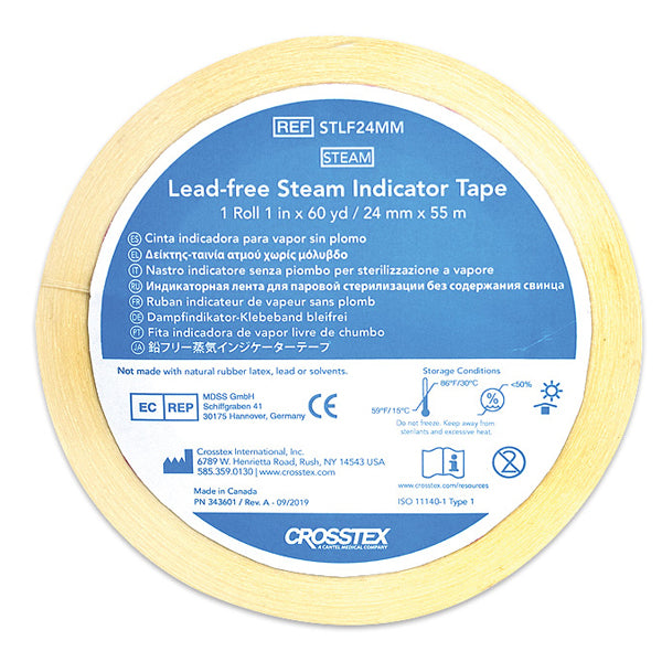 Crosstex STLF24MM Lead-free Steam Indicator Tape 1 Crosstex STLF24MM Lead-free Steam Indicator Tape 1